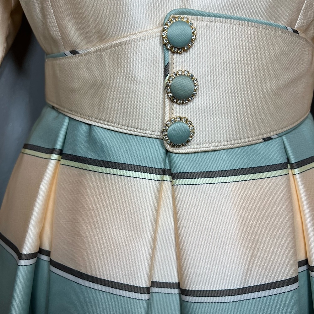 Raquel Couture Striped A-line Dress - Picture 6 of 13